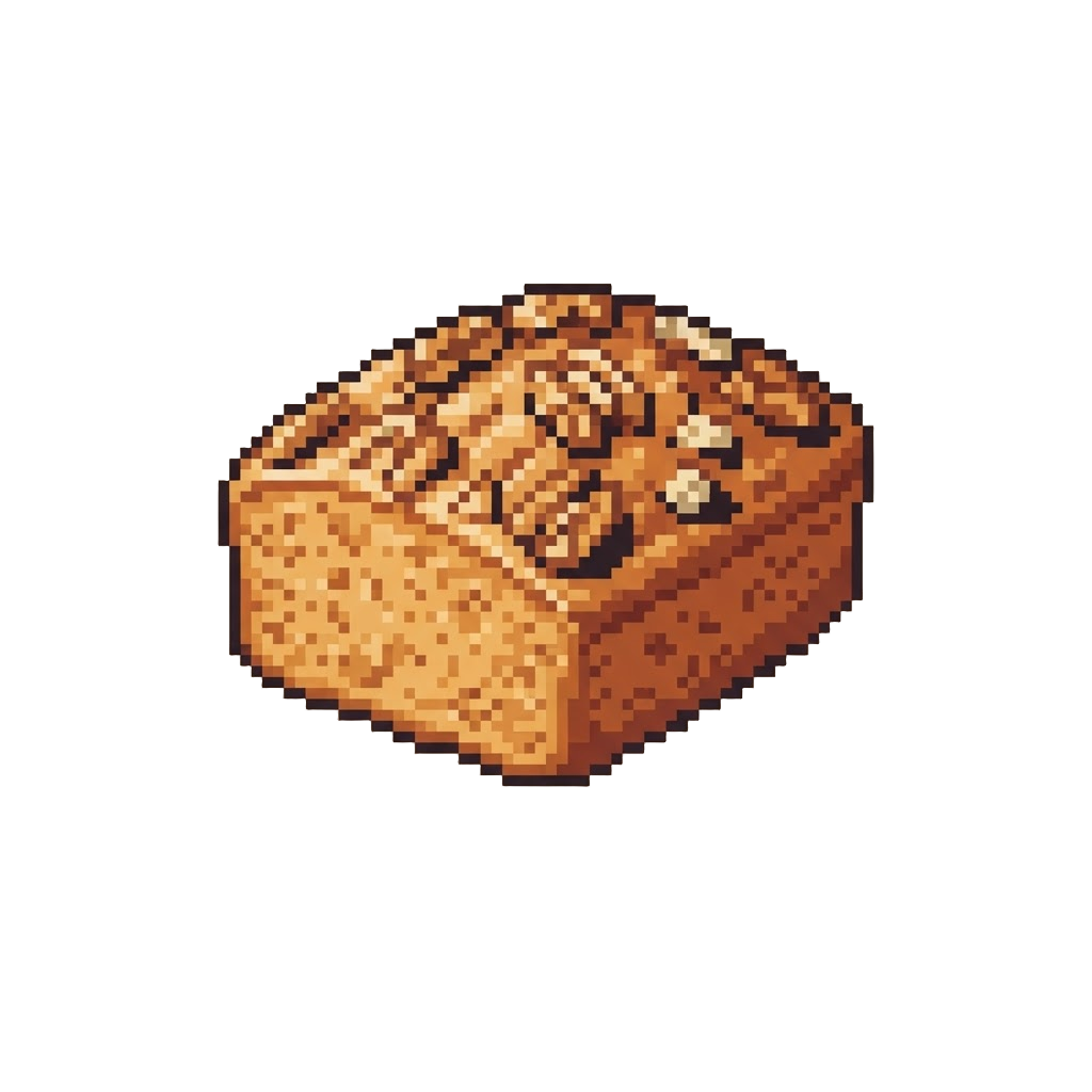 A Traditional Banana Cake with Walnuts on Top