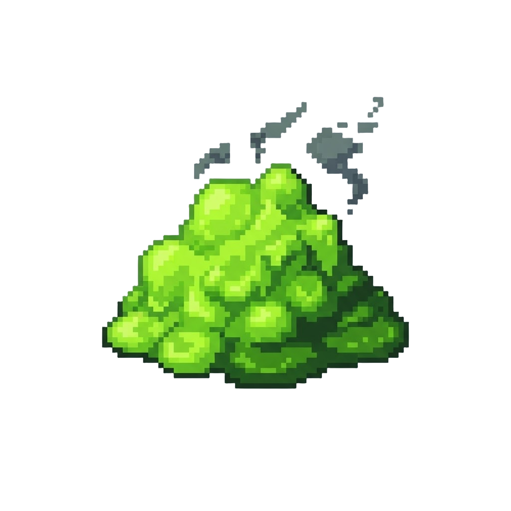 A Smoking Heap of Radioactive-green Glowing Goo Mess