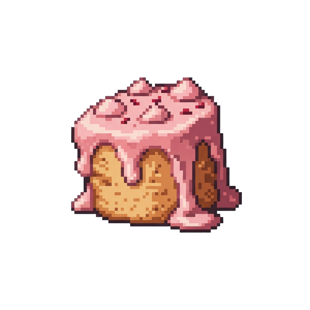 A Lopsided Messy Cake with Frosting Running Off the Edges