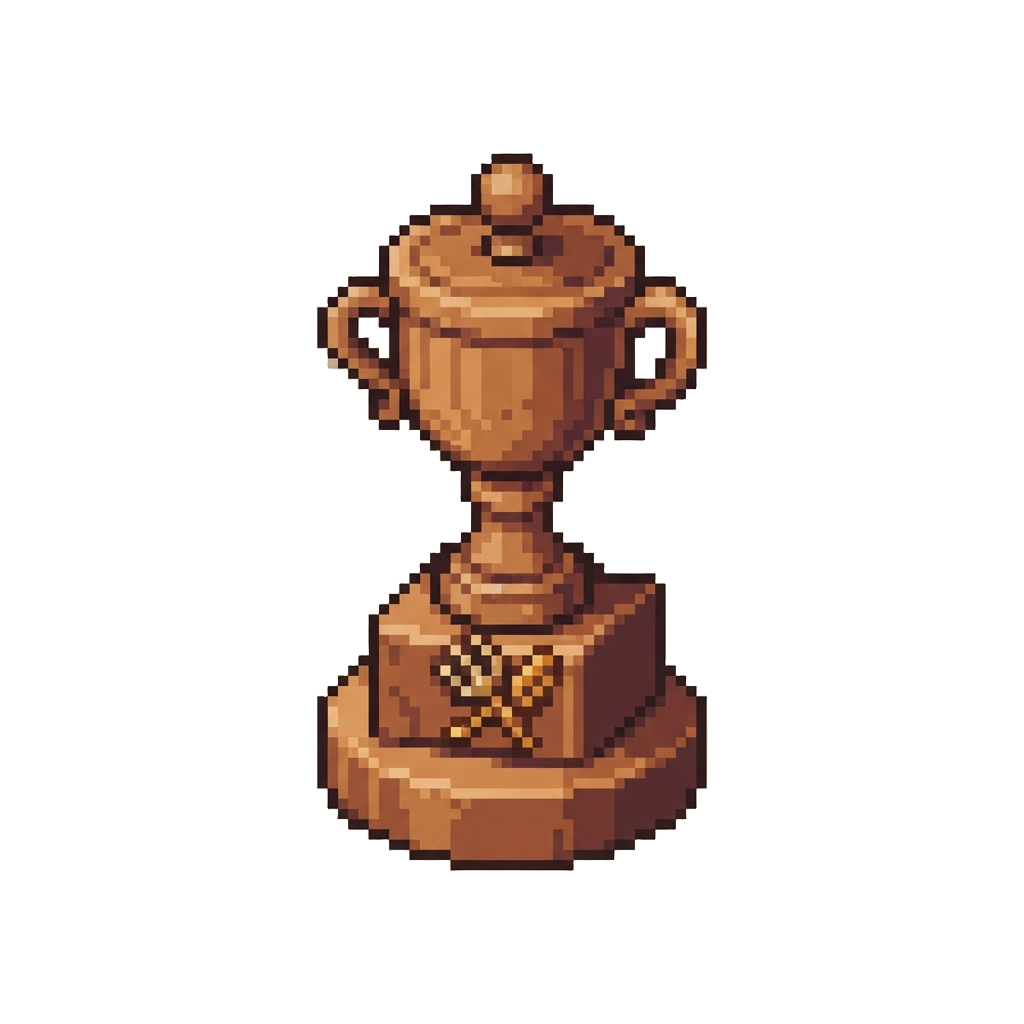 A Polished Wooden Farm Trophy