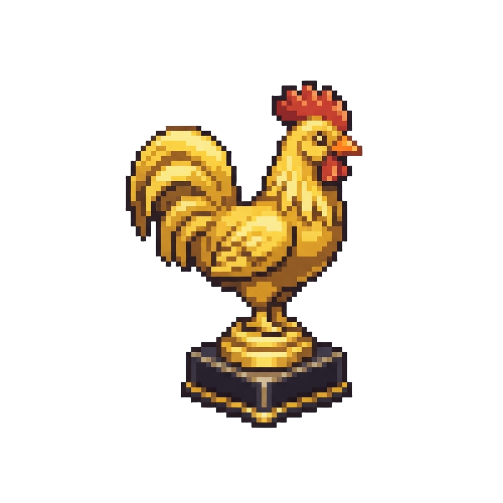 A Giant Golden Rooster Trophy