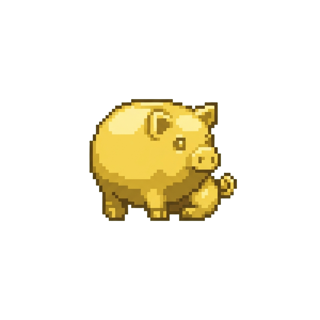 A Glittering Golden Pig Statuette
