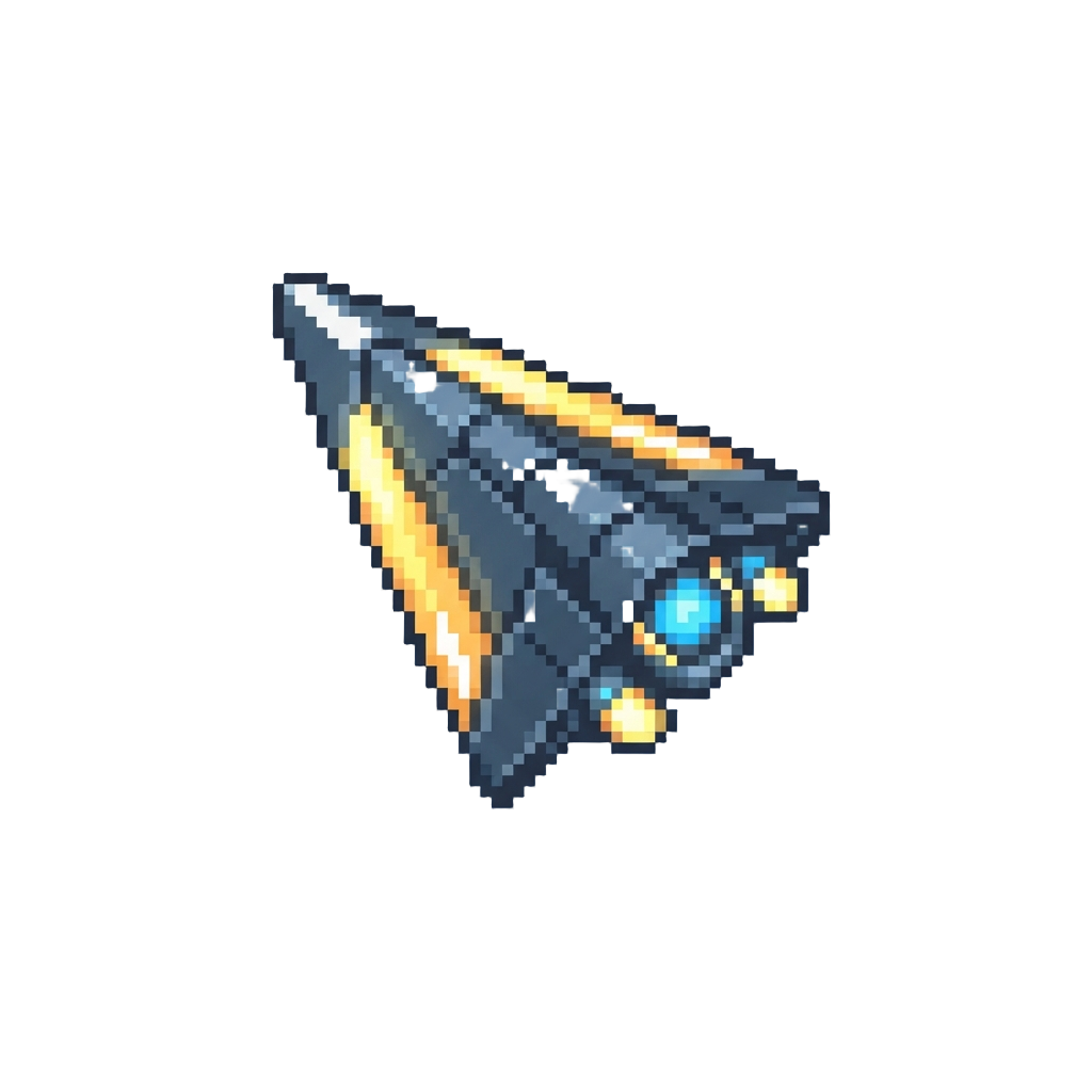A Glowing Triangular Starship