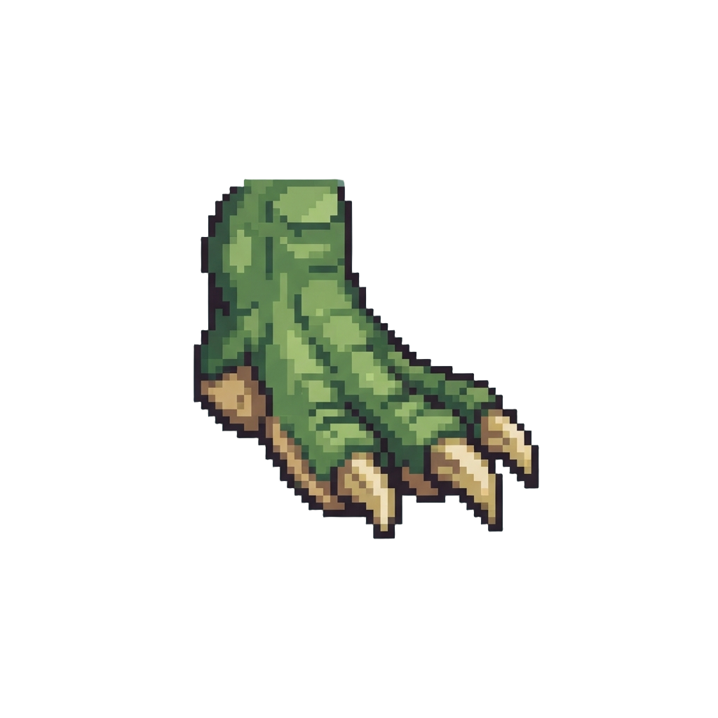 A Giant Green T-rex Foot