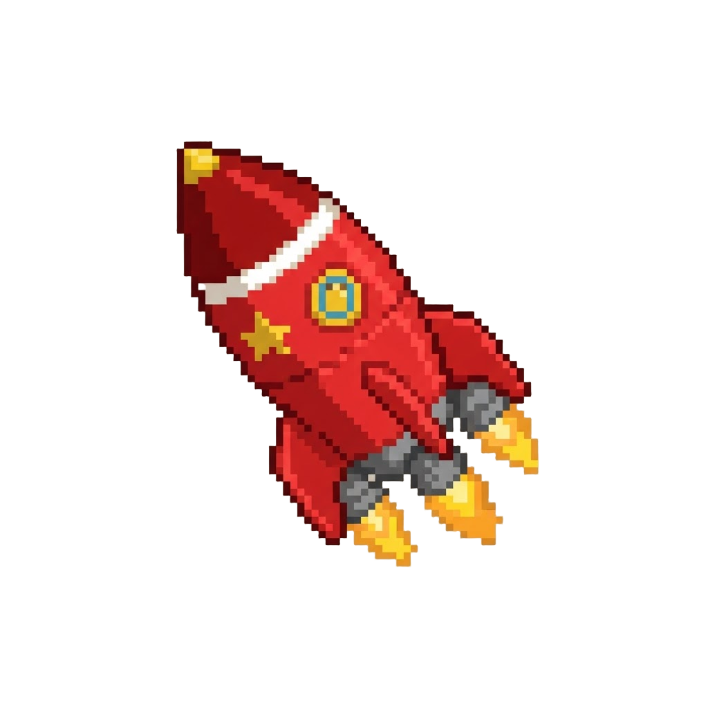 A Bright Red Toy Rocket