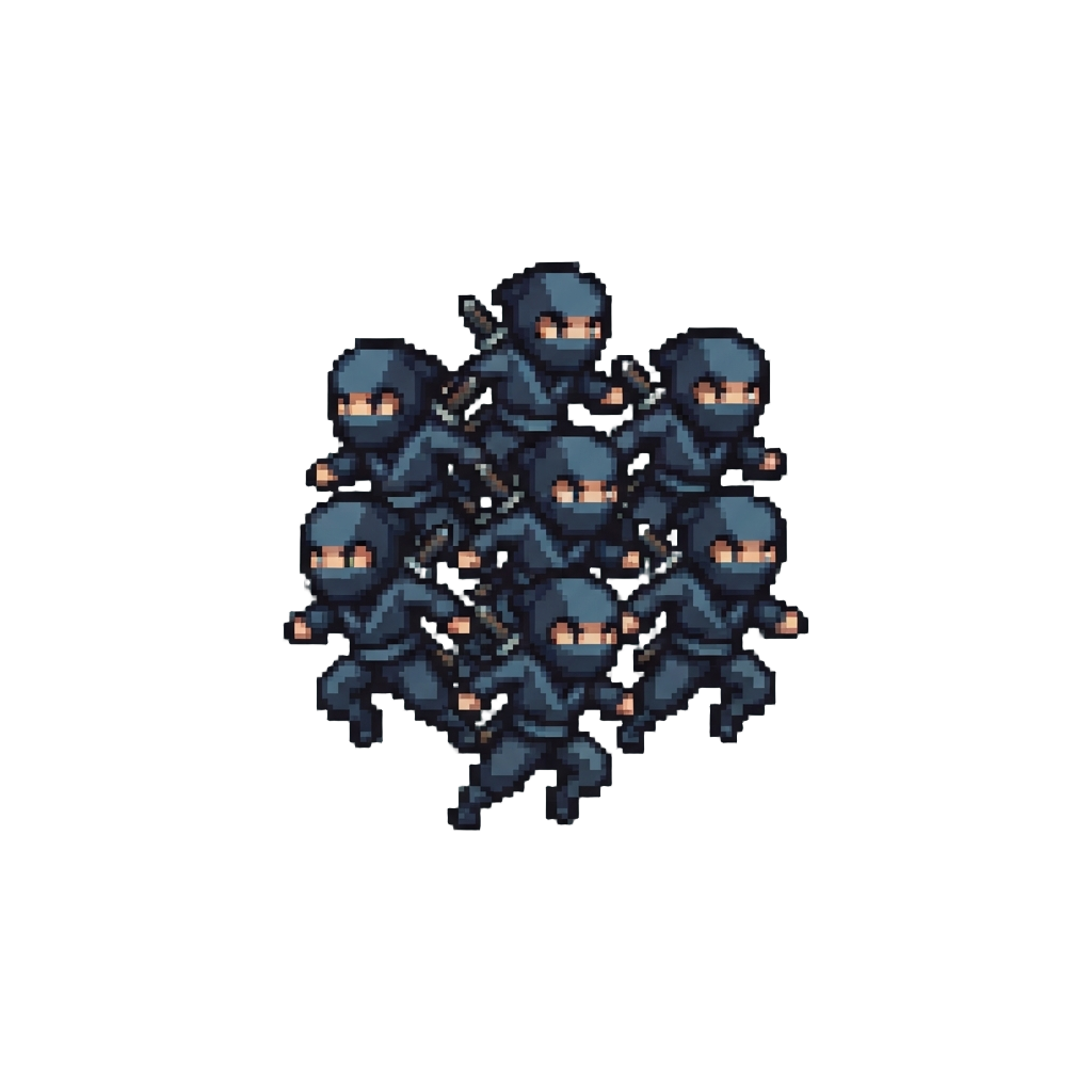 A Swarm of Mini Ninja Clones