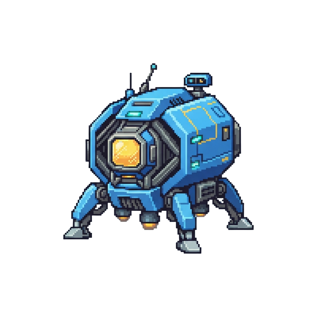 A Bright Blue Alien Lander