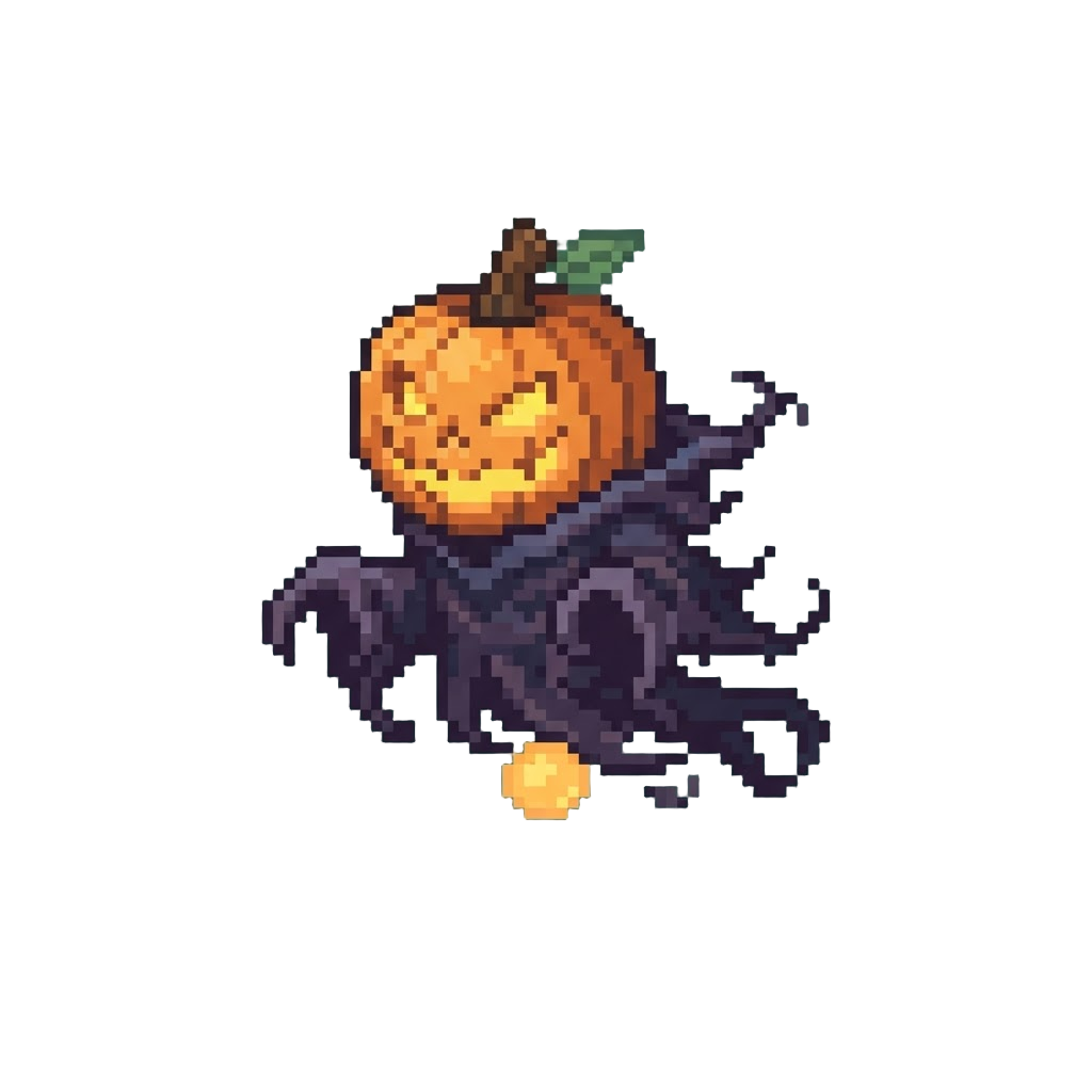 A Floating Glowing Jack-o'-lantern Specter
