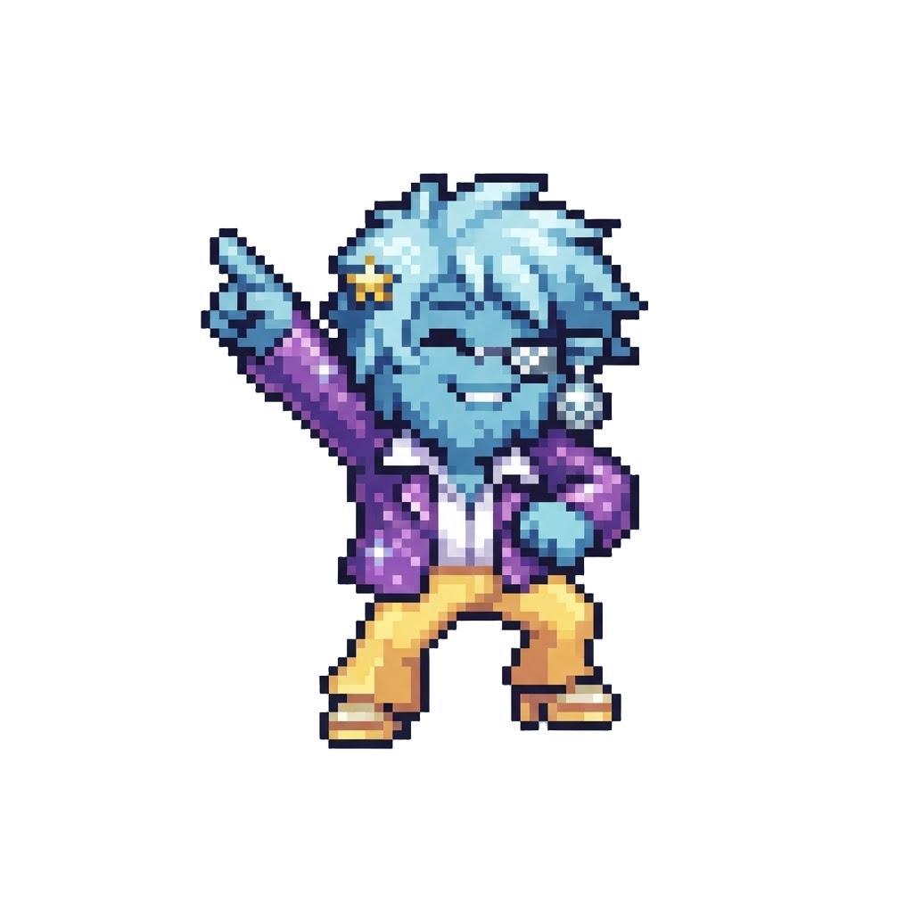 A Cute Fluffy Monster Doing a Disco Dance