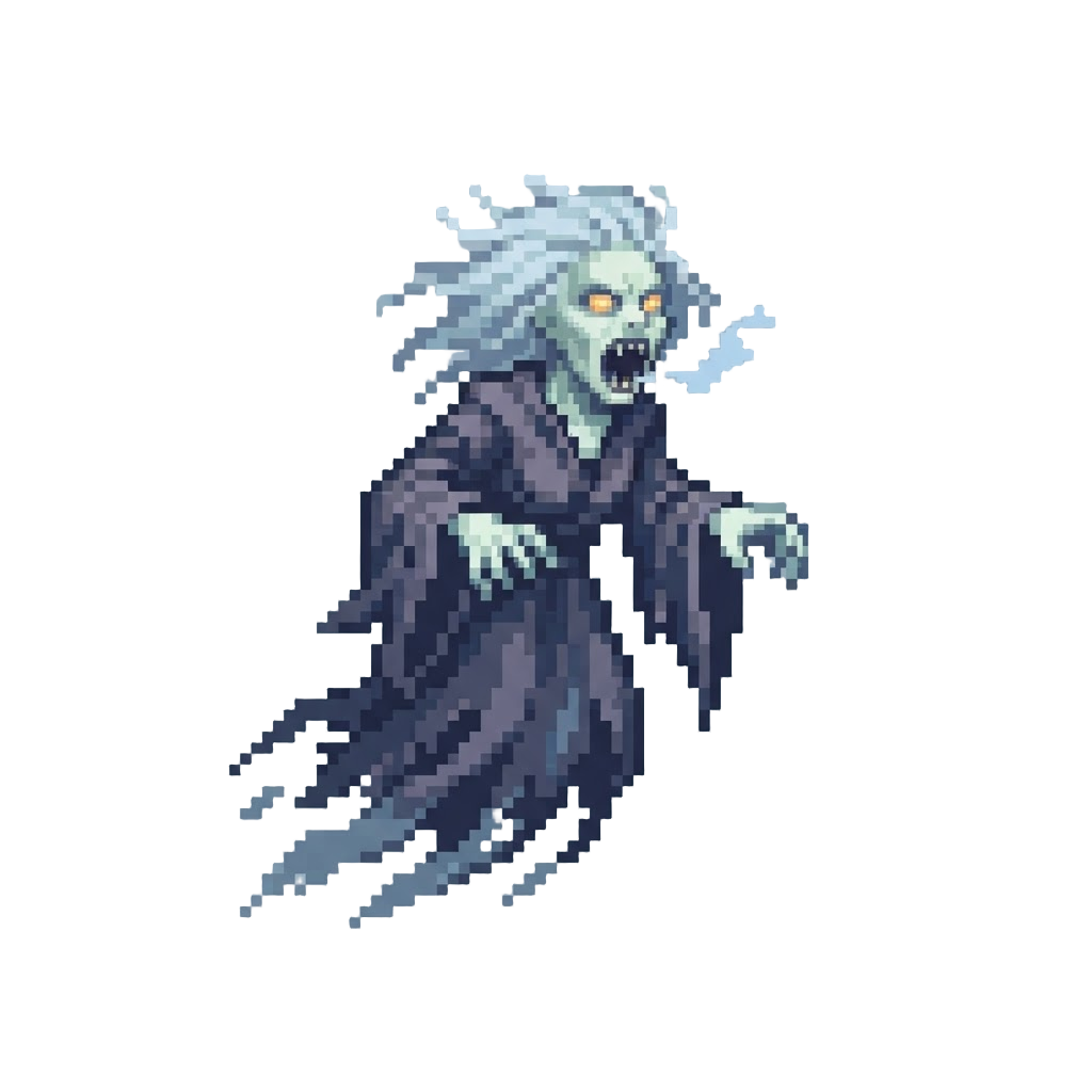A Floating Screeching Banshee in Tattered Robes
