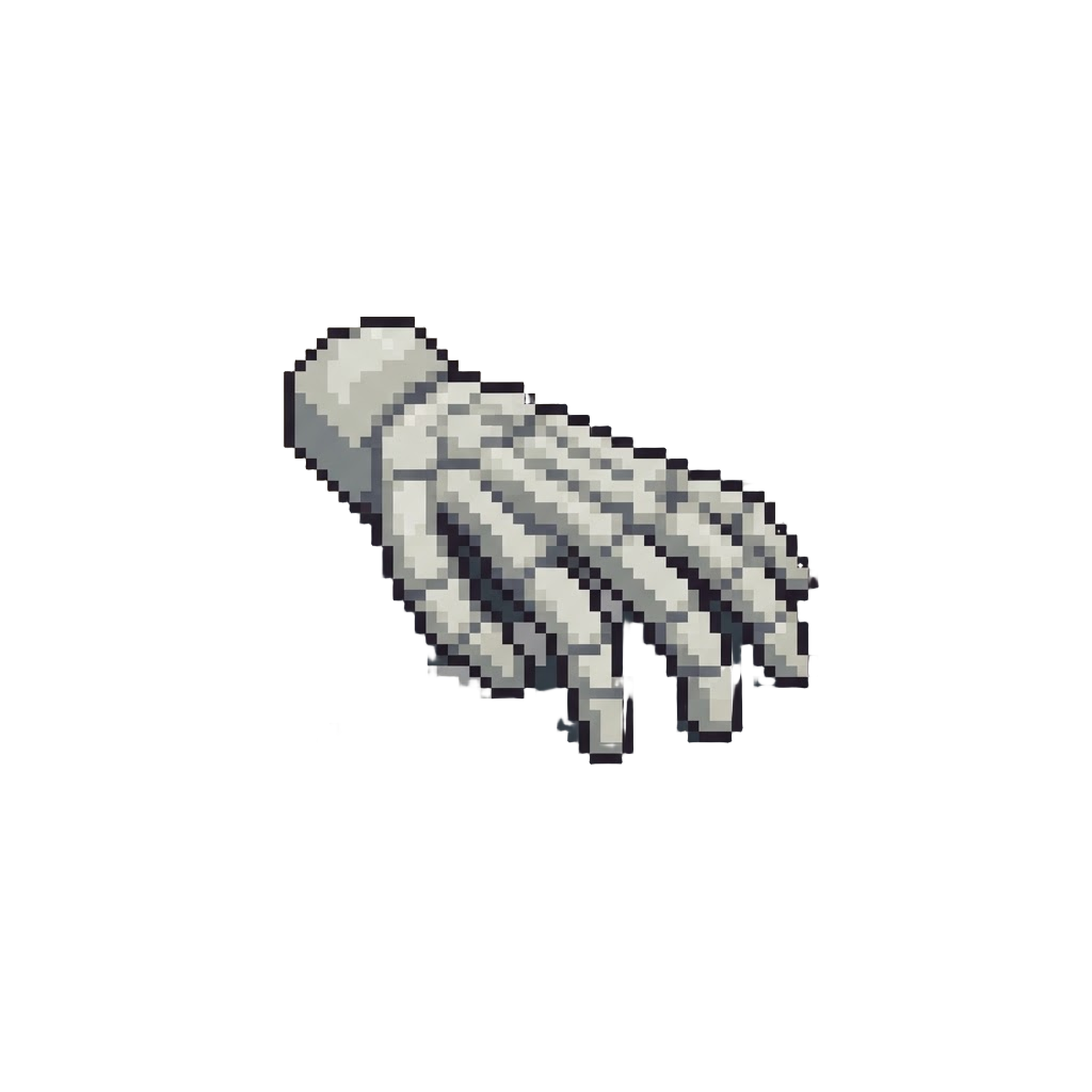 A Foam Skeleton Hand Flopping Onto the Track