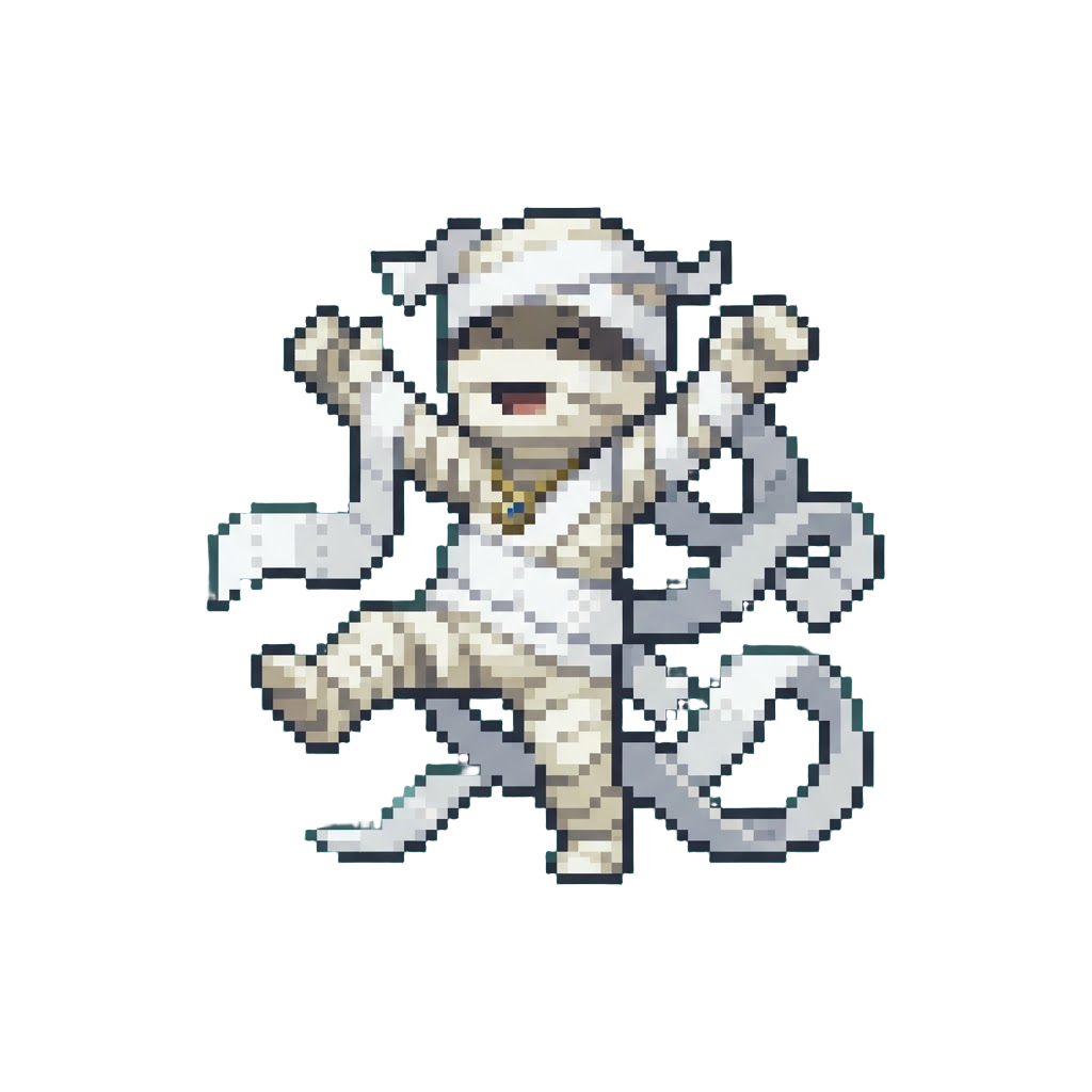 A Dancing Mummy Tangled in Toilet Paper