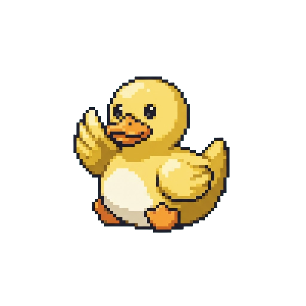 A Squeaky Rubber-duck Monster Waving Hello