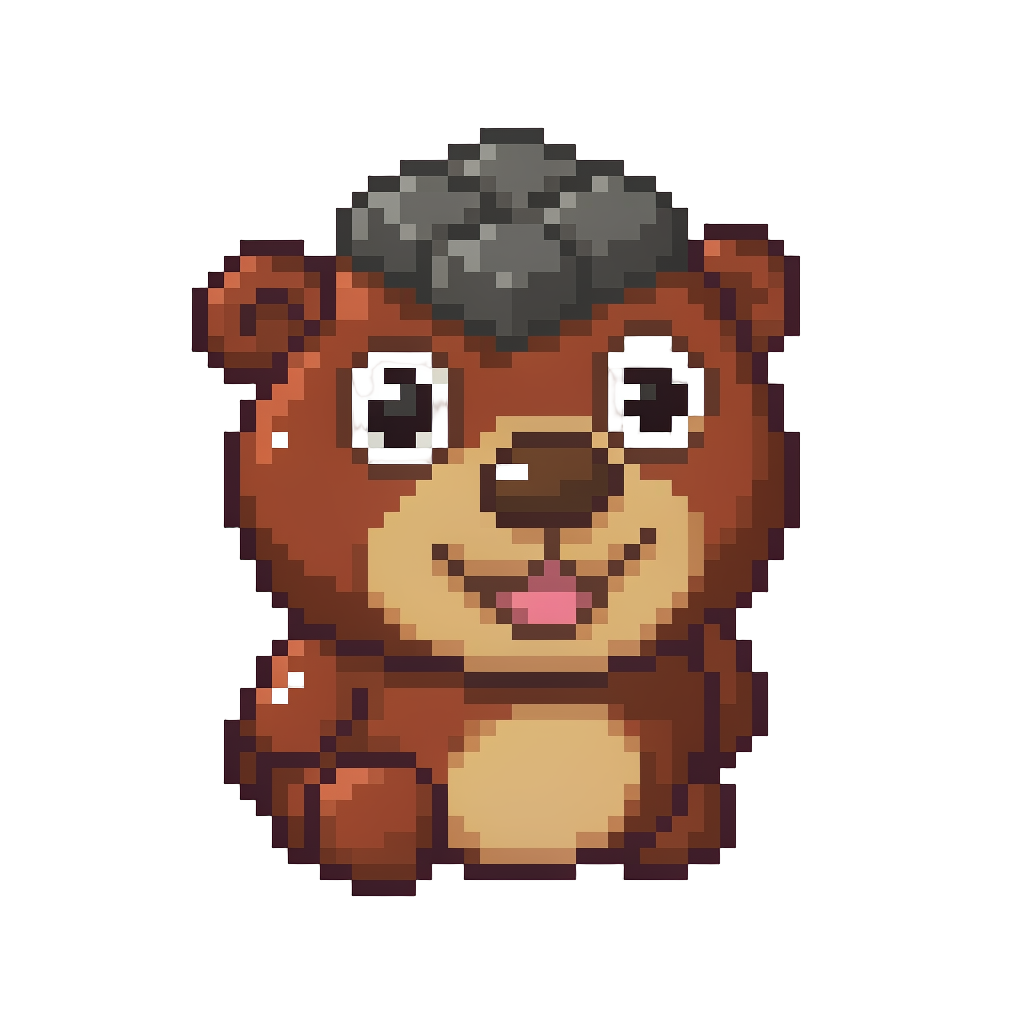 A Cheerful Little Bear with Chocolate Syrup Drizzle