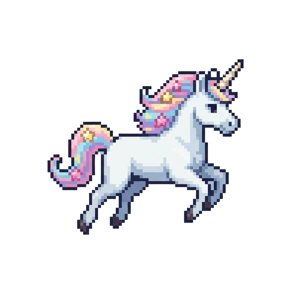 A Magnificent Galloping Unicorn with Spun-sugar Mane and Star Candies