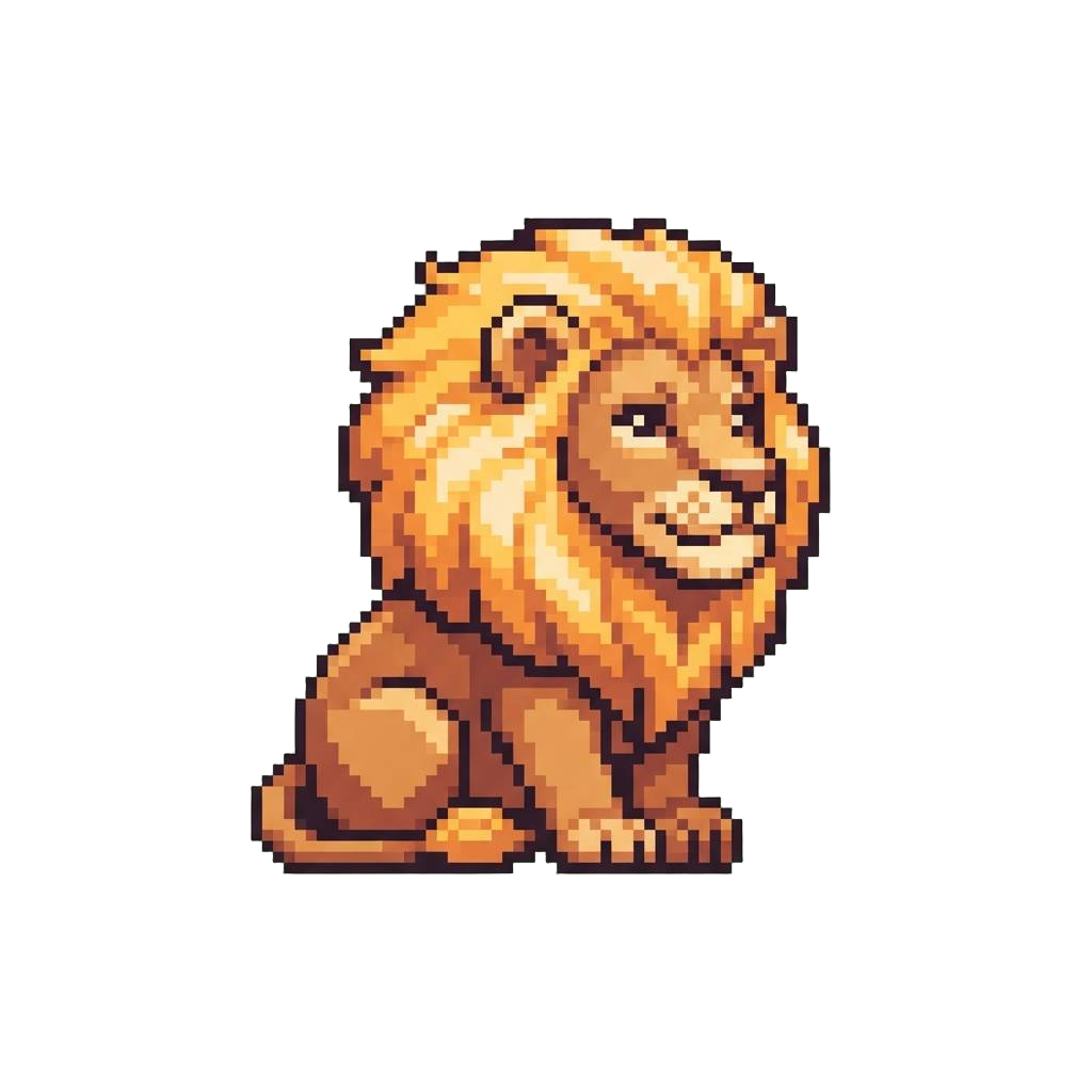 A Regal Lion with Fluffy Spun-sugar Golden Mango Mane