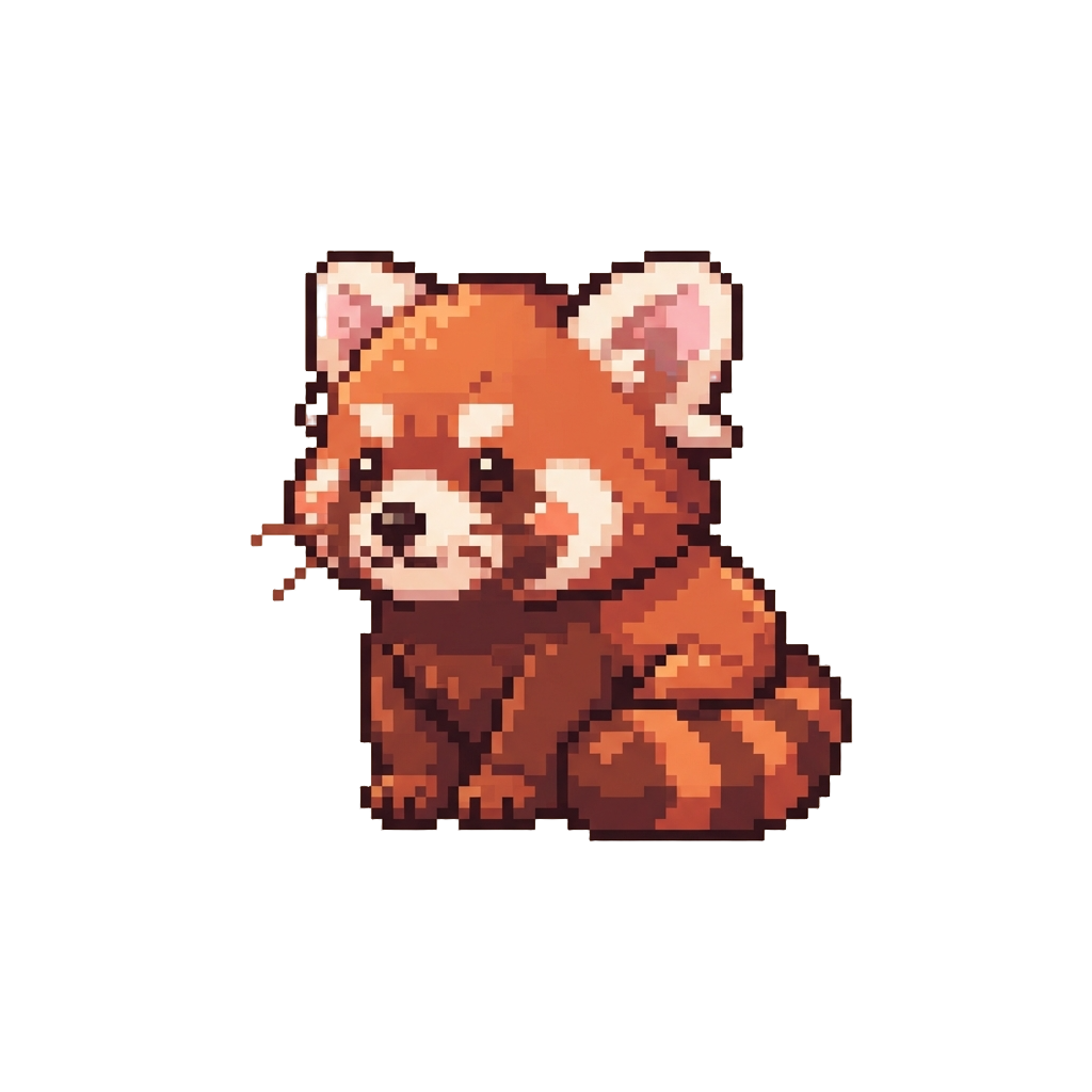 A Charming Red Panda with Peach Syrup Cheeks and Mochi Ears