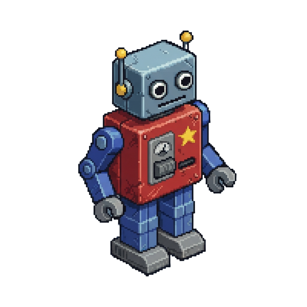 A Retro Metal Tin Toy Robot