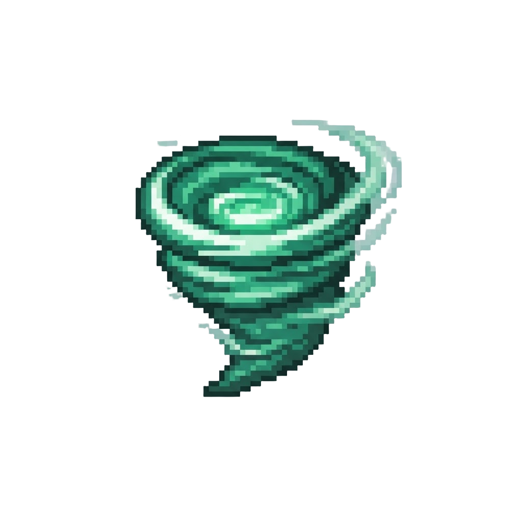 A Swirling Emerald Wind Vortex