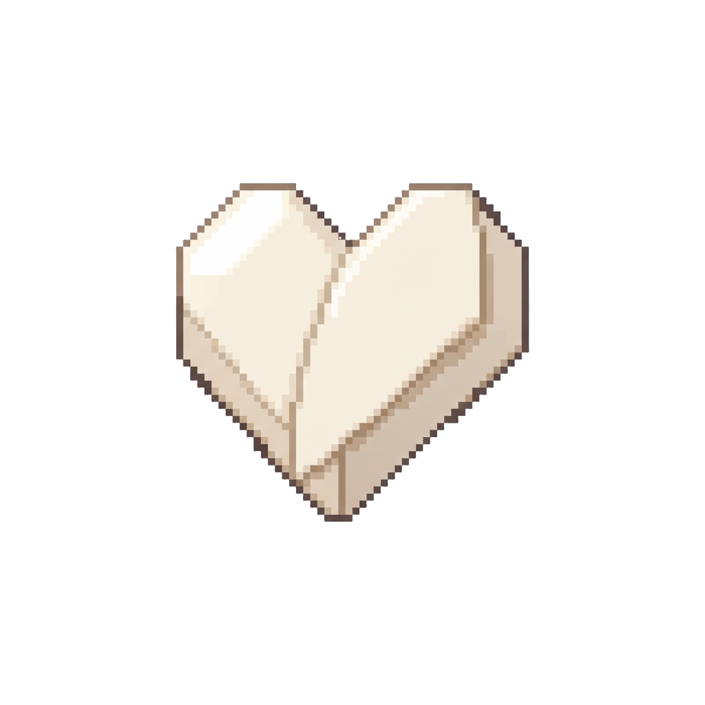 A Tender Folded Note Shaped Like an Origami Heart