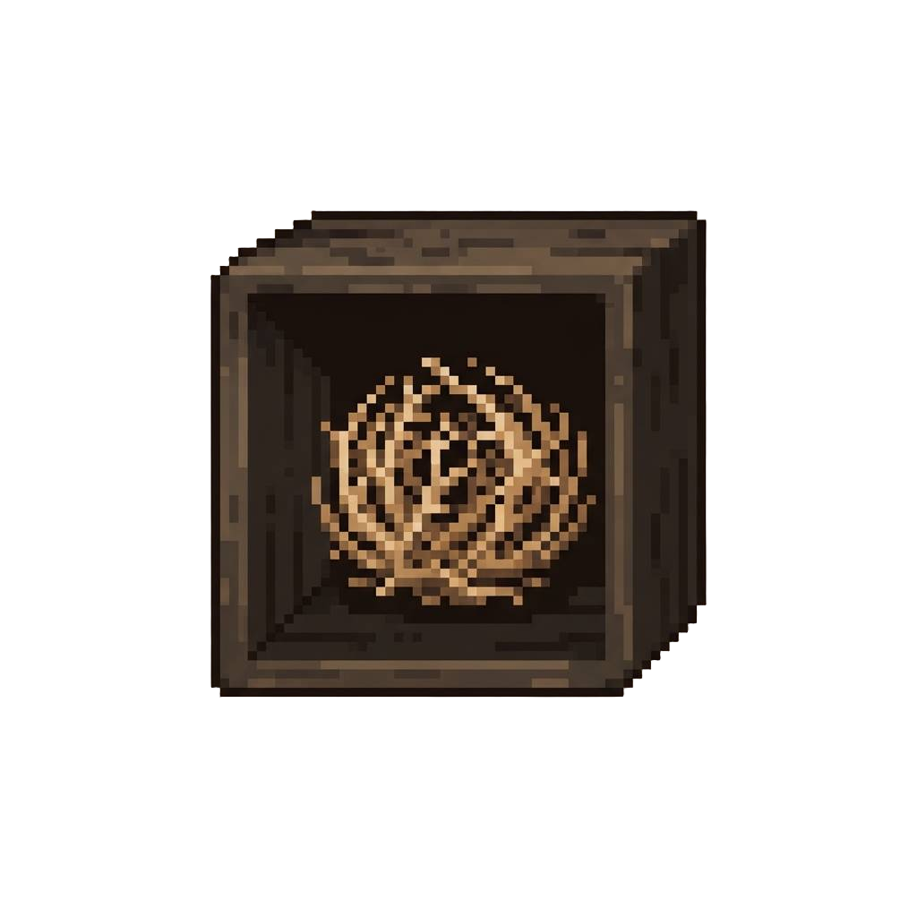 A Completely Hollow Dark Compartment with a Tiny Rolling Tumbleweed