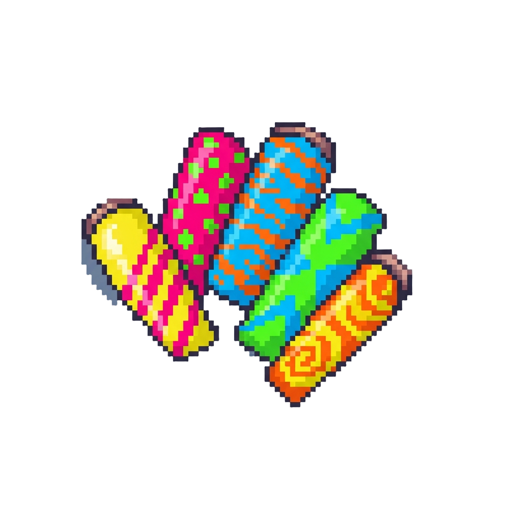 Long Square Nails Painted in Wild Contrasting Neon Colors