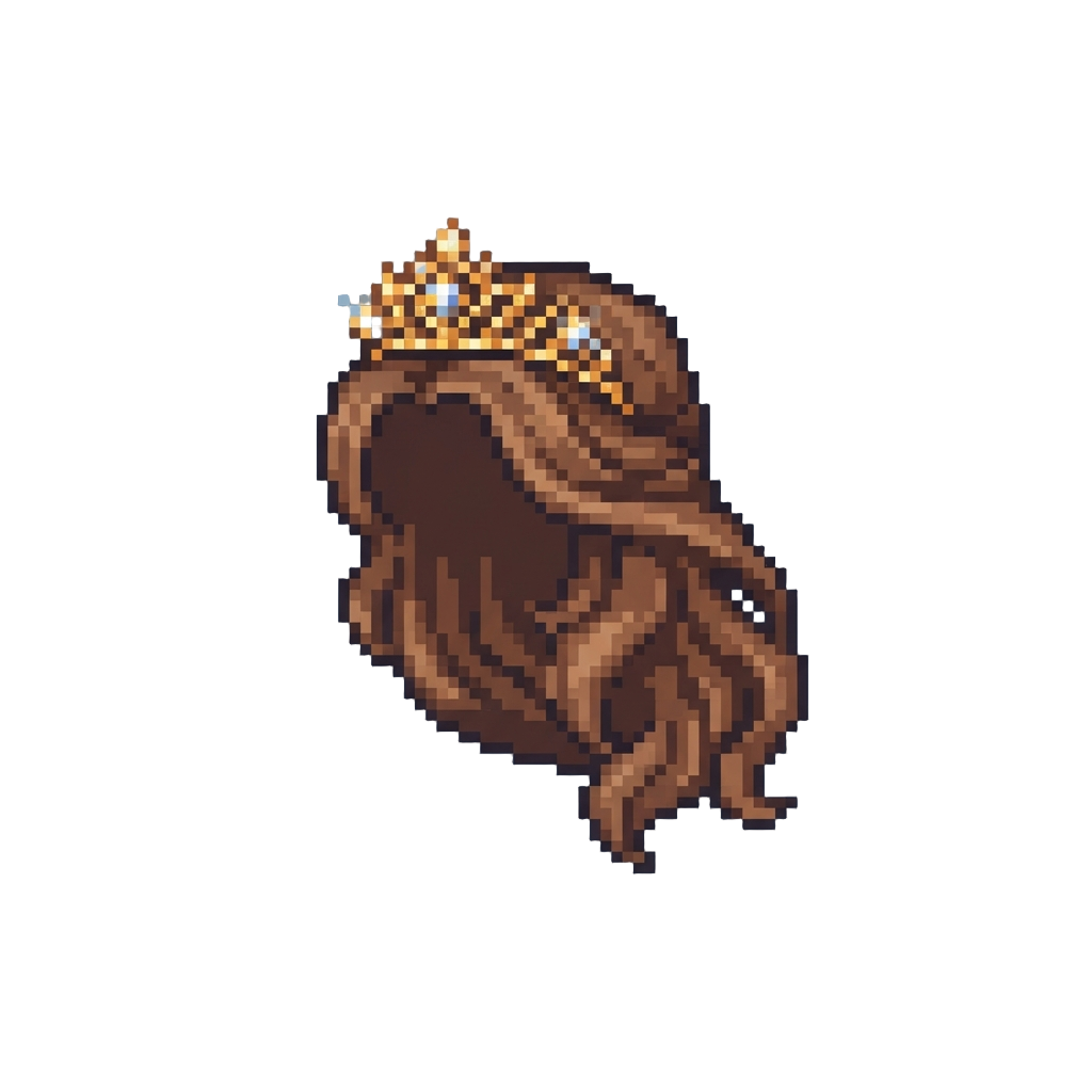 Lush Flowing Locks Topped with a Glittering Tiara
