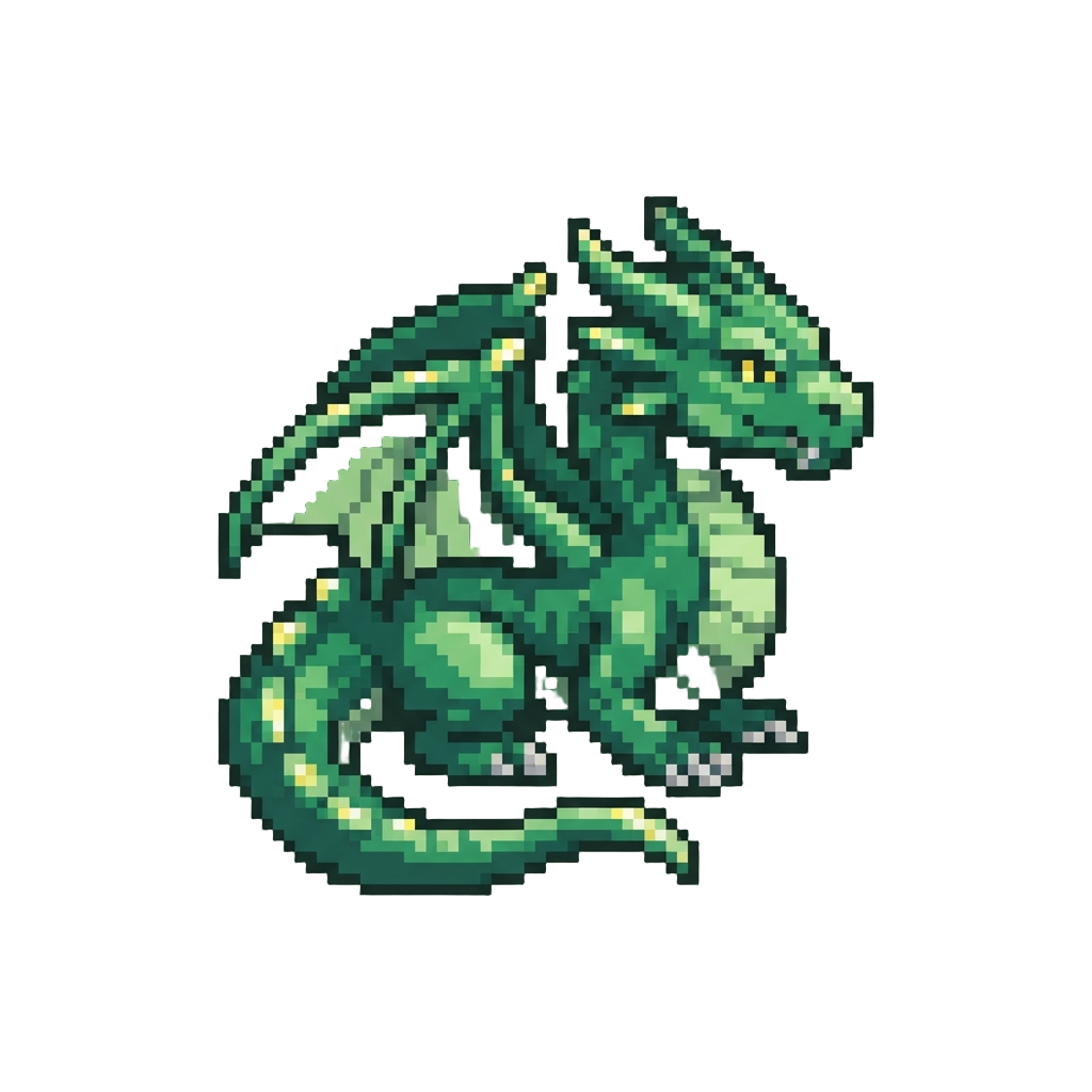 A Glowing Emerald Nature Dragon