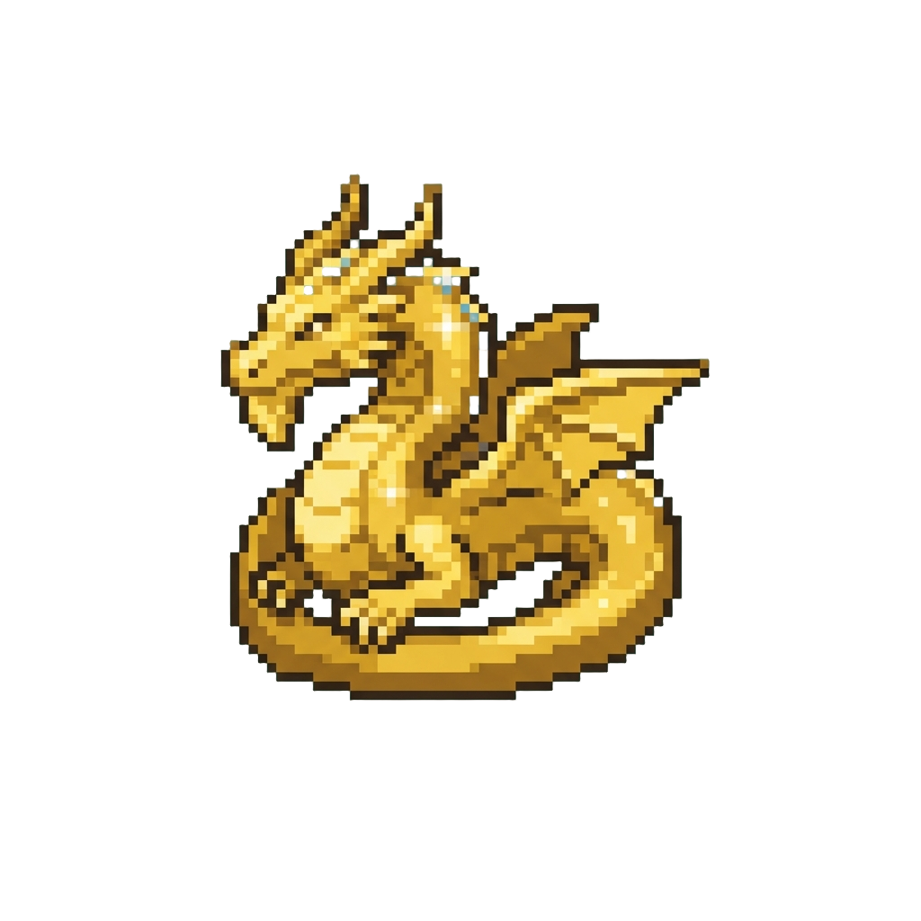 A Gleaming Golden Celestial Dragon