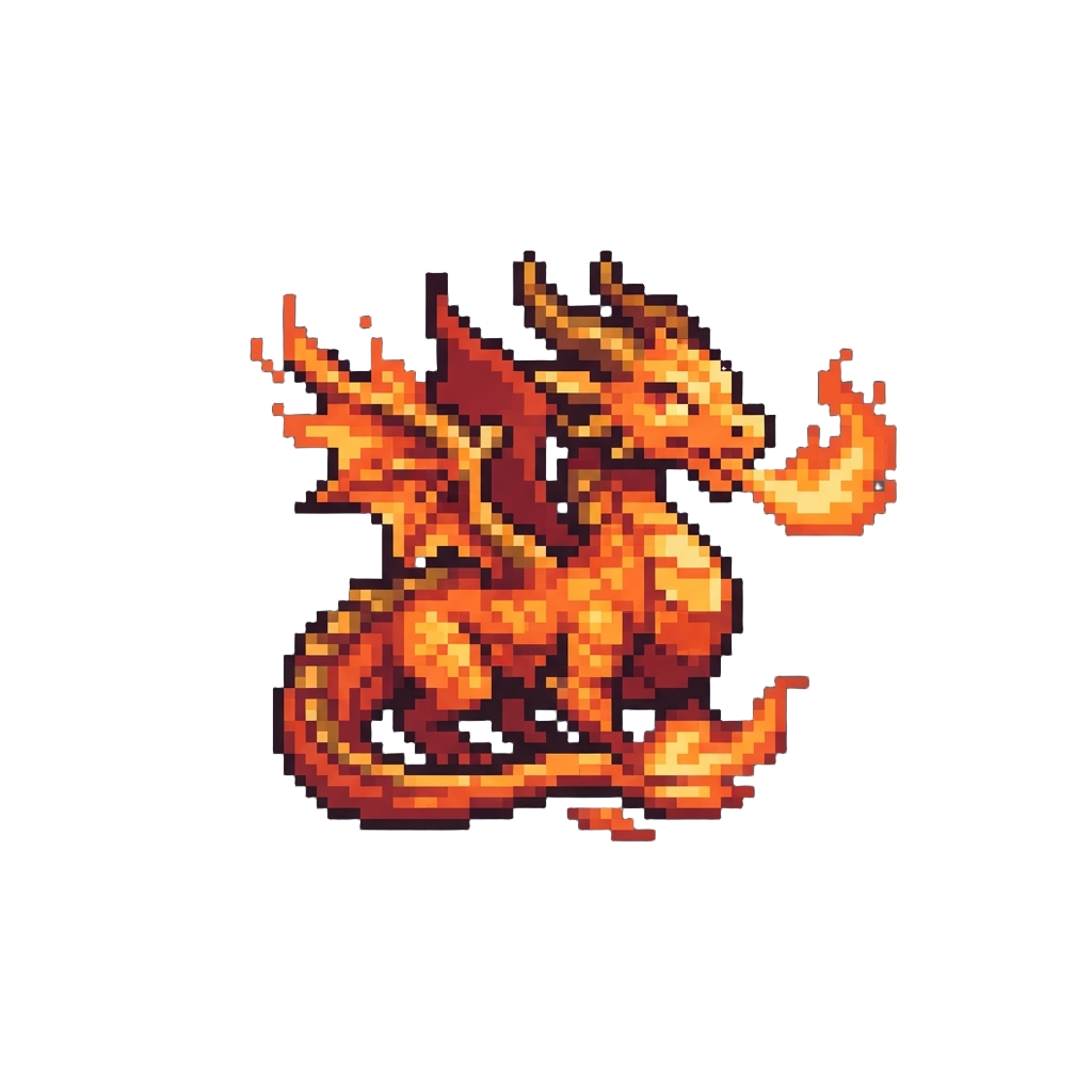 A Radiant Solar Flame Dragon
