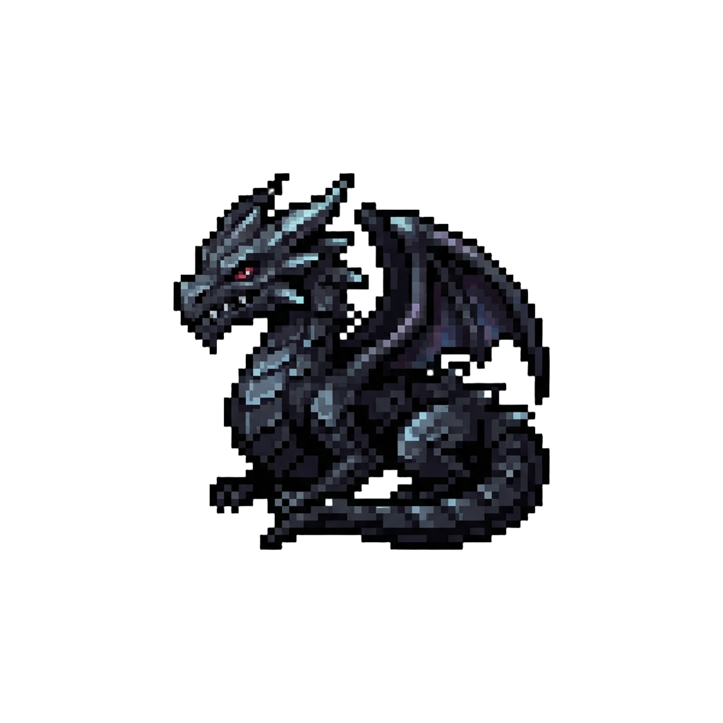 A Fierce Dark Obsidian Shadow Dragon