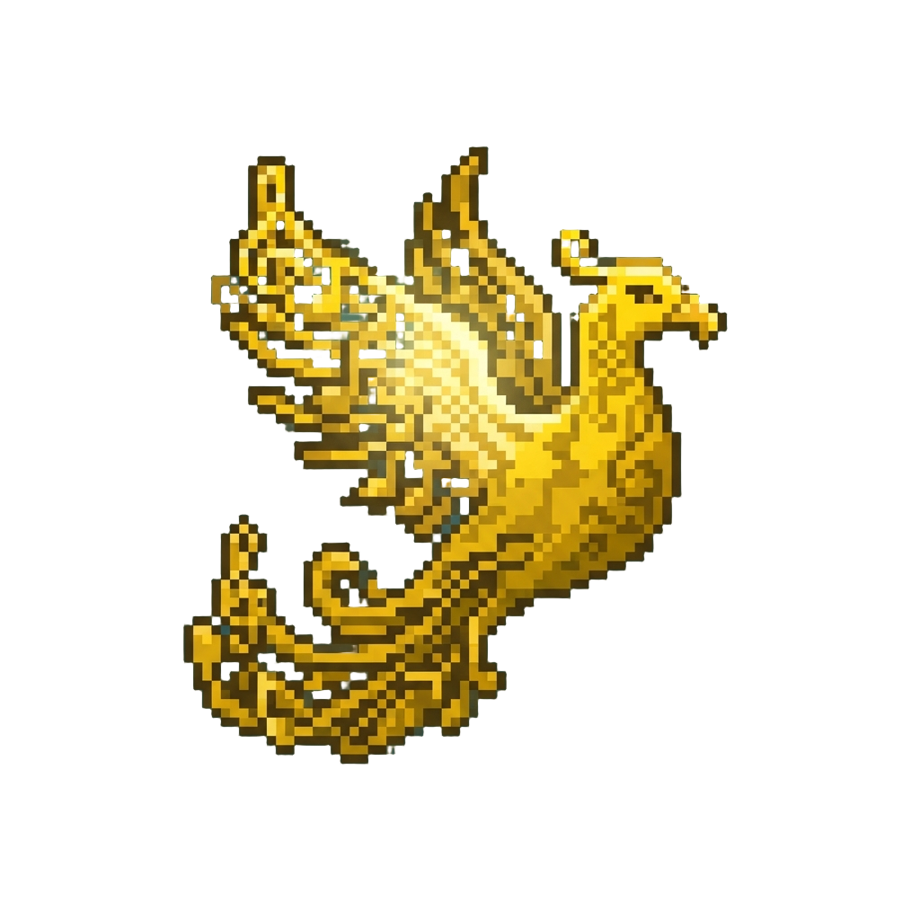 A Golden Phoenix Made of Pure Musical Notes