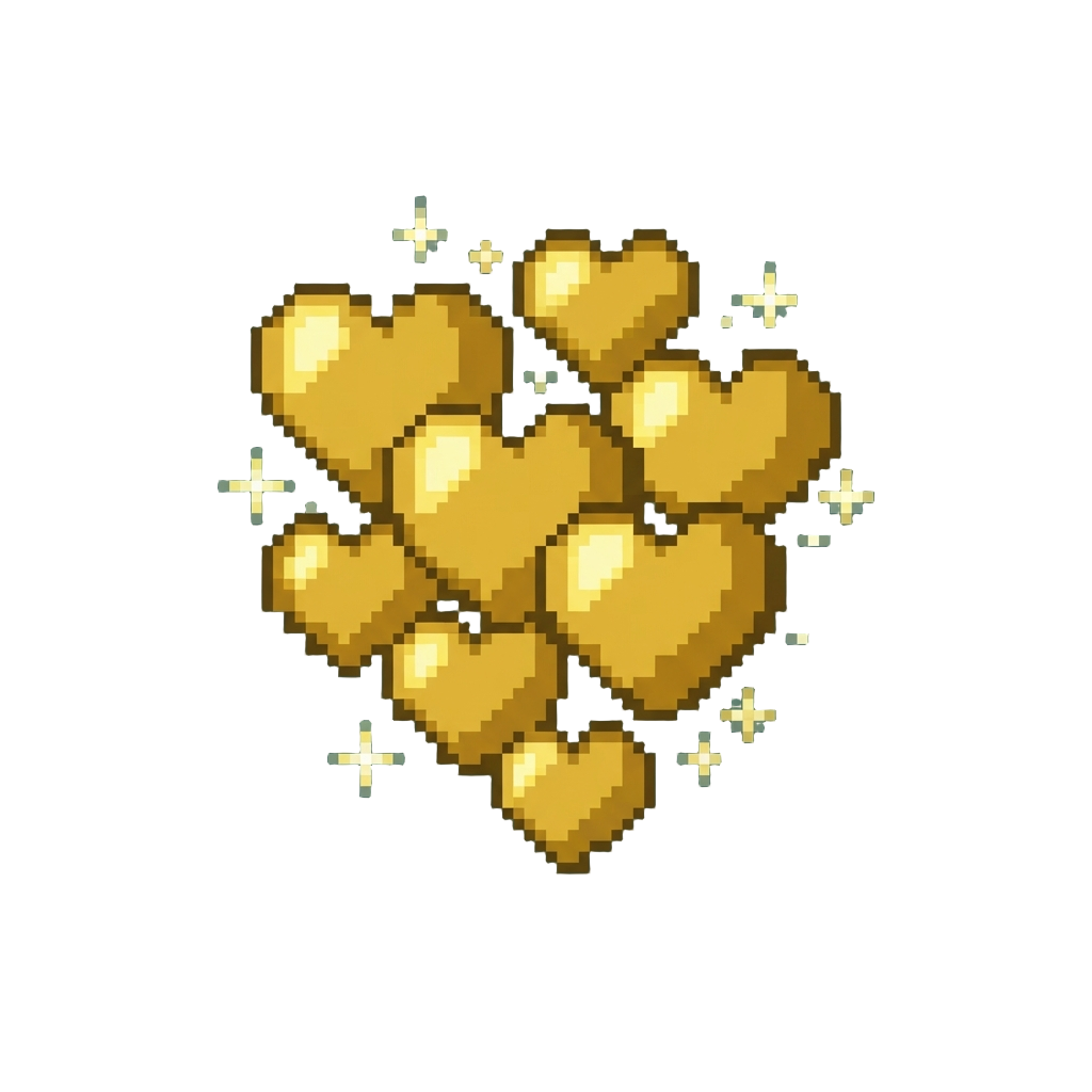 A Shower of Sparkling Golden Hearts