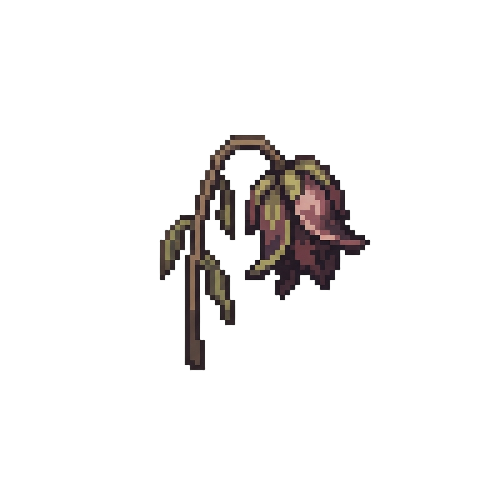 A Single Drooping Wilted Flower