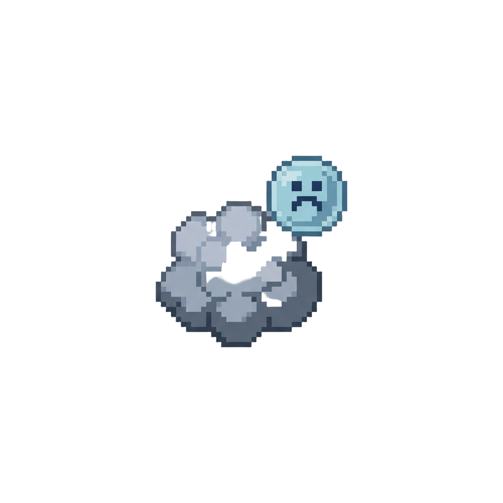 A Tiny Puff of Grey Dust and a Sad Bubble