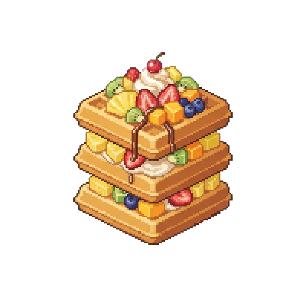 A Giant Tropical Fruit Waffle Tower