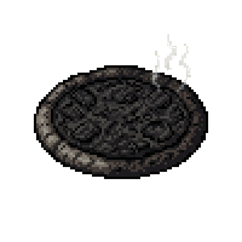 A Completely Blackened Smoking Burnt Pizza