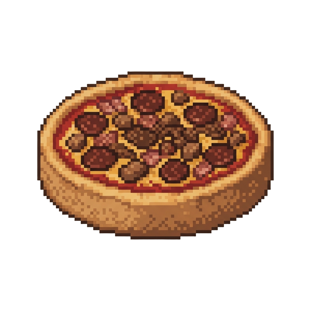 A Loaded Meat Lover's Deep Dish Pizza