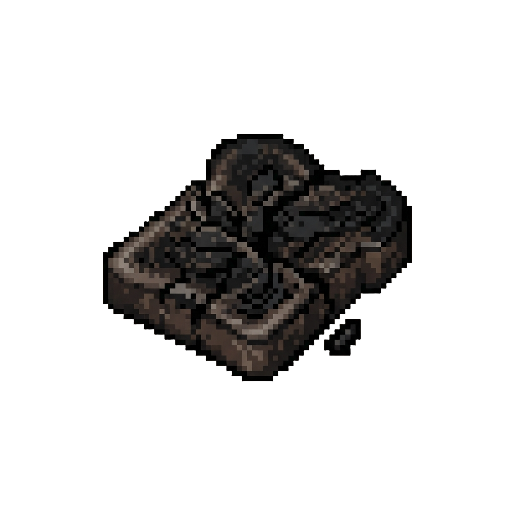 A Crushed Cold Burnt Toast Slice