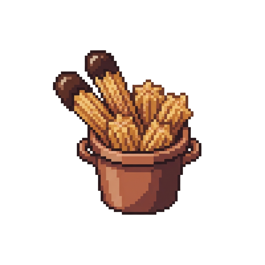 A Sweet Churros Bucket with Chocolate Dip