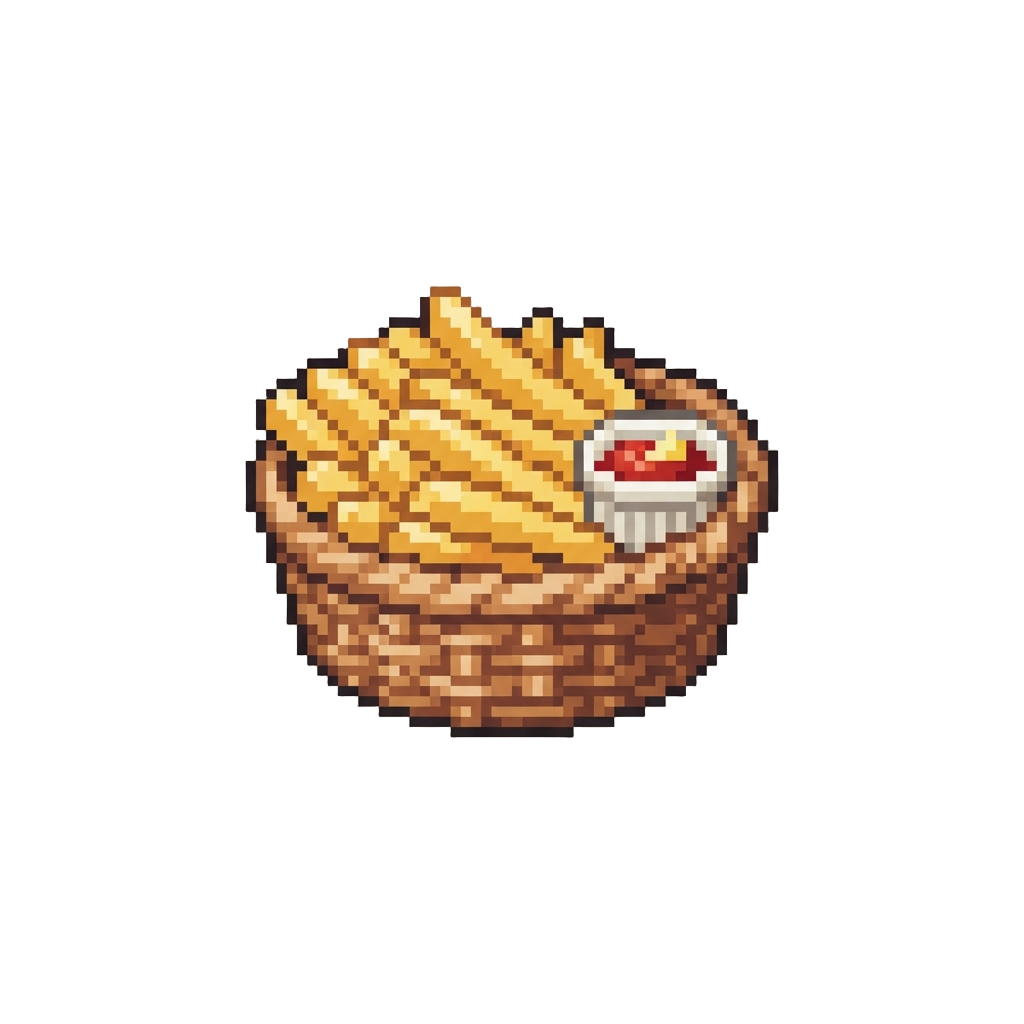 A Basket of Golden French Fries and Dip