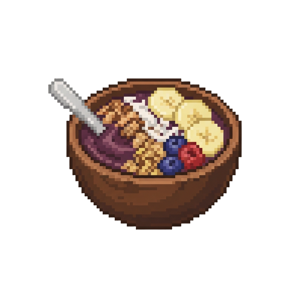 A Colorful Acai Berry Bowl with Coconut
