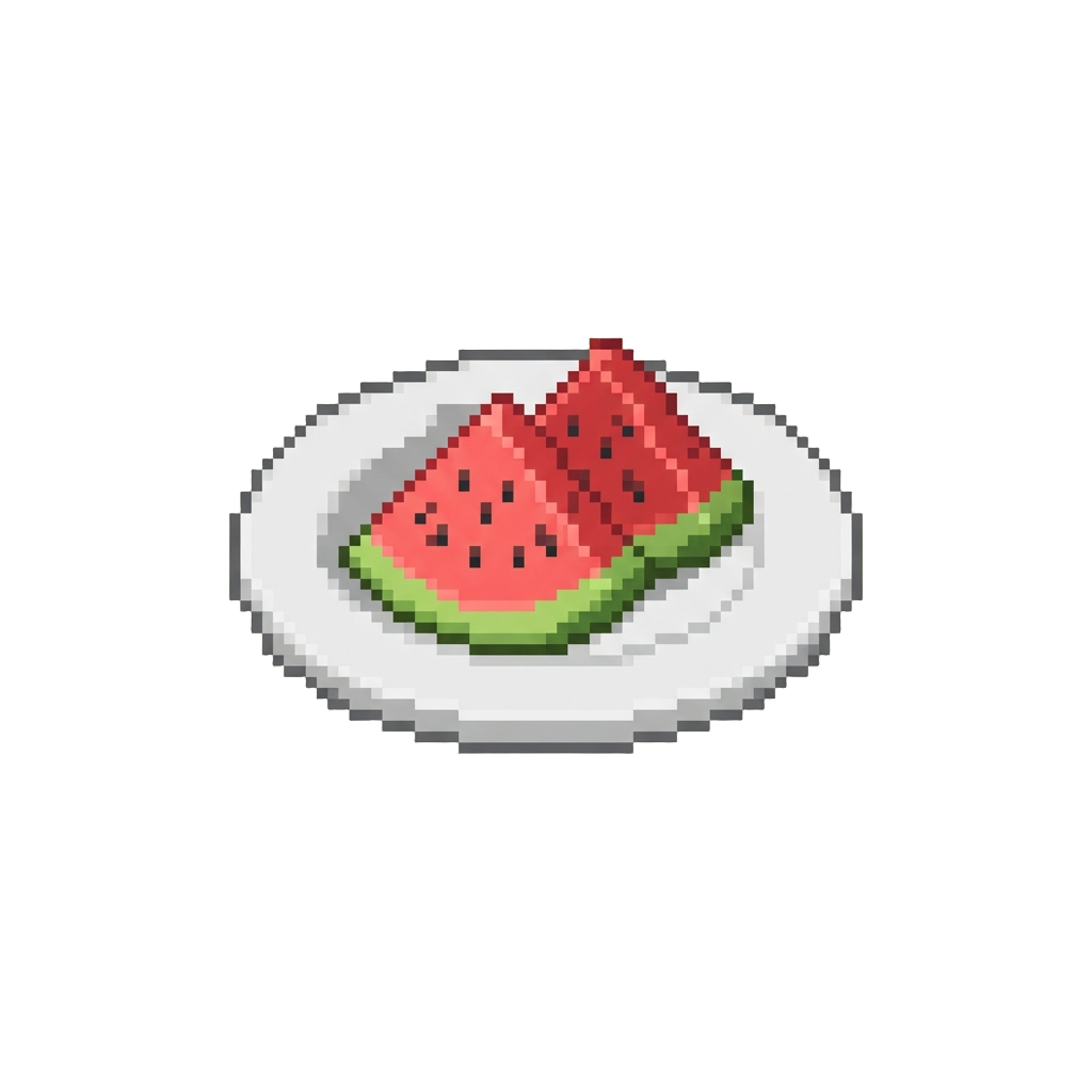 A Simple Plate of Sliced Watermelon