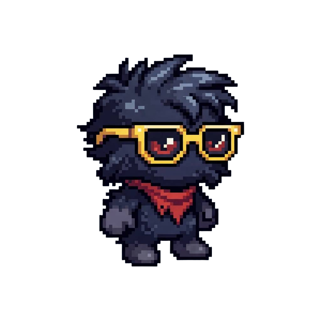 A Chaotic Shadowy Sprunki Wearing Funny Glasses