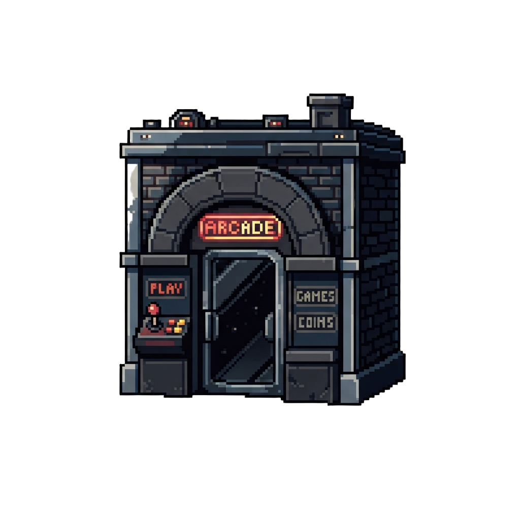 A Dark Arcade Entrance
