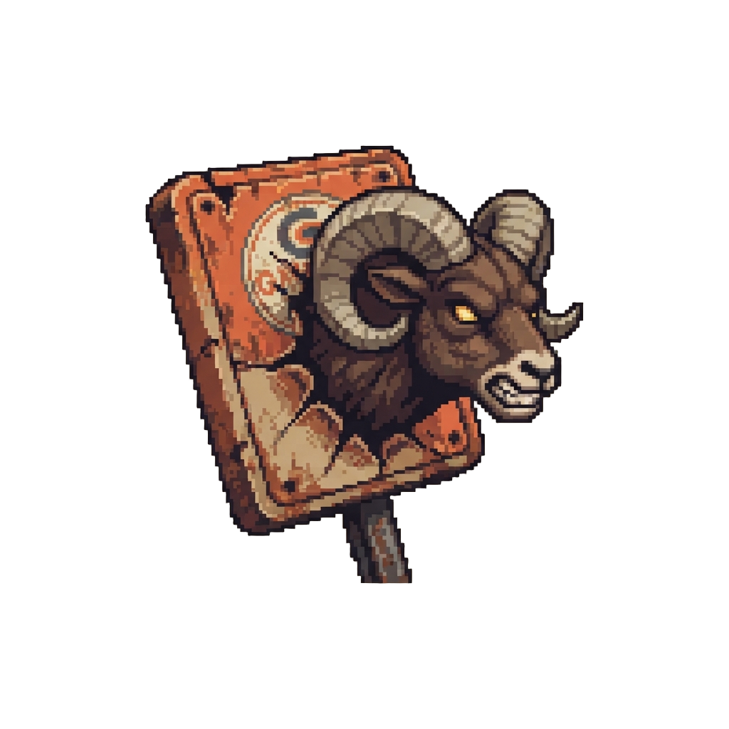 A Vicious Ram Into an Abandoned Desert Gas Pump Sign