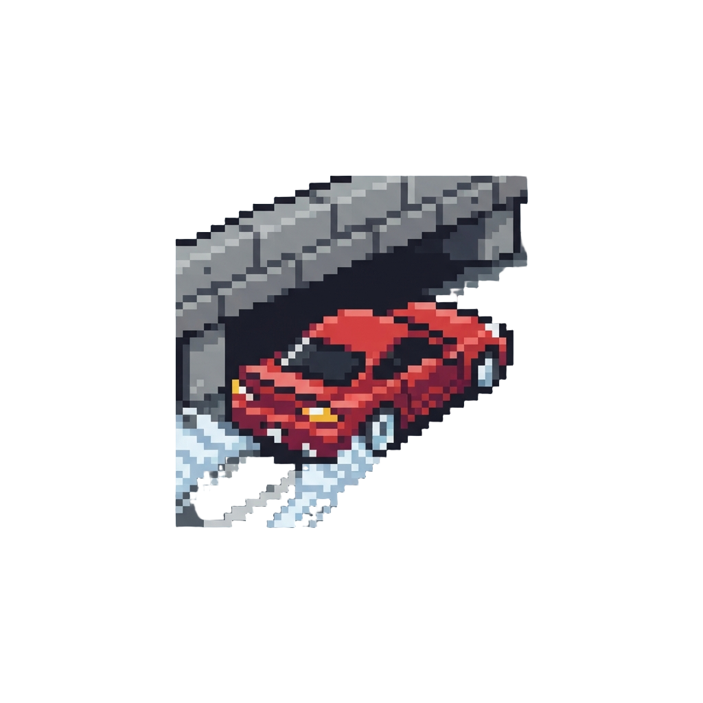 A Dangerous High-speed Drift Under an Overpass