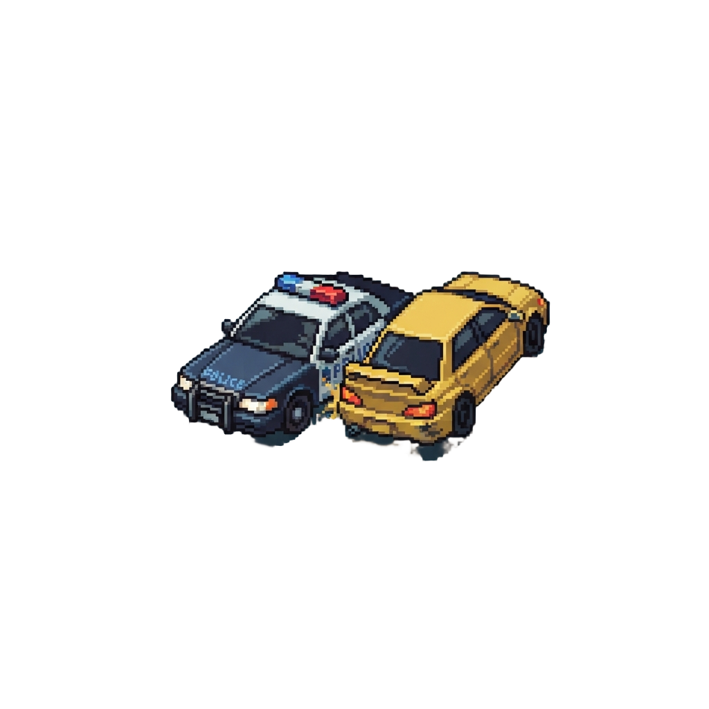 A Tactical Police Pit Maneuver Spinning the Car Around