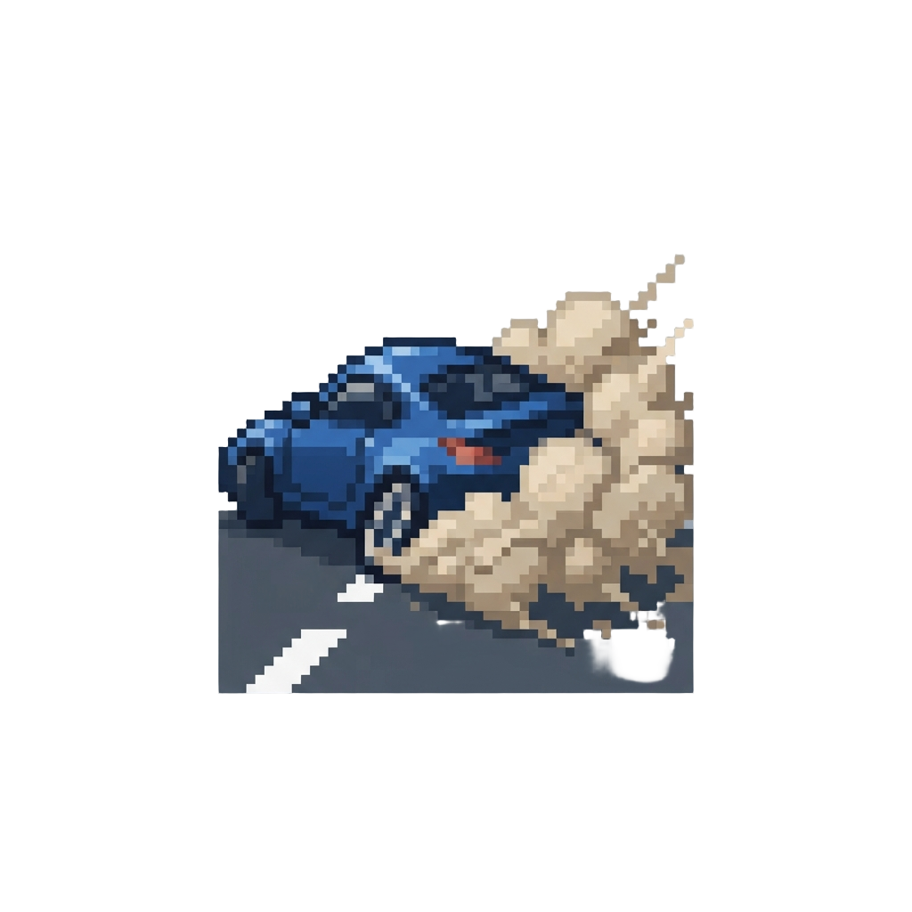 A Sudden Sharp Lane Swerve Into a Dust Cloud