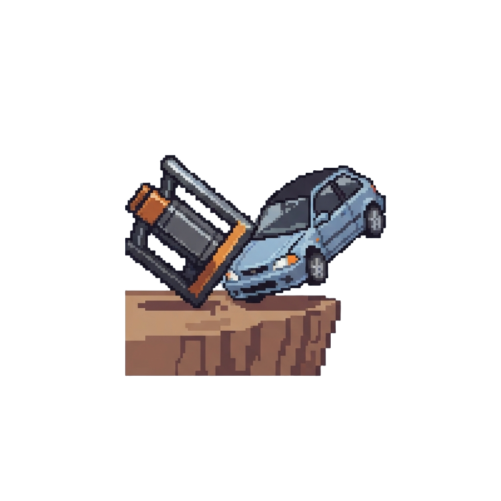 A Pit Maneuver Ram Sending the Civic Soaring Off a Cliff Edge